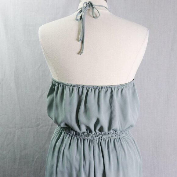 Show Me Your Mumu Heather Halter Gown | XX-Large Silver Sage Green Maxi Dress - Picture 8 of 16